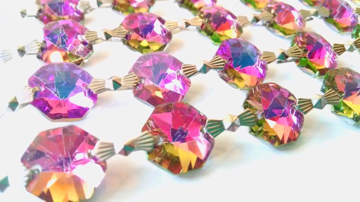 Metallic light Amber Chandelier Crystal Garland Yard of Prisms –  ChandelierDesign